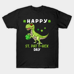 Happy St Patricks day boys kids Toddler dinosaur trex lucky T-Shirt